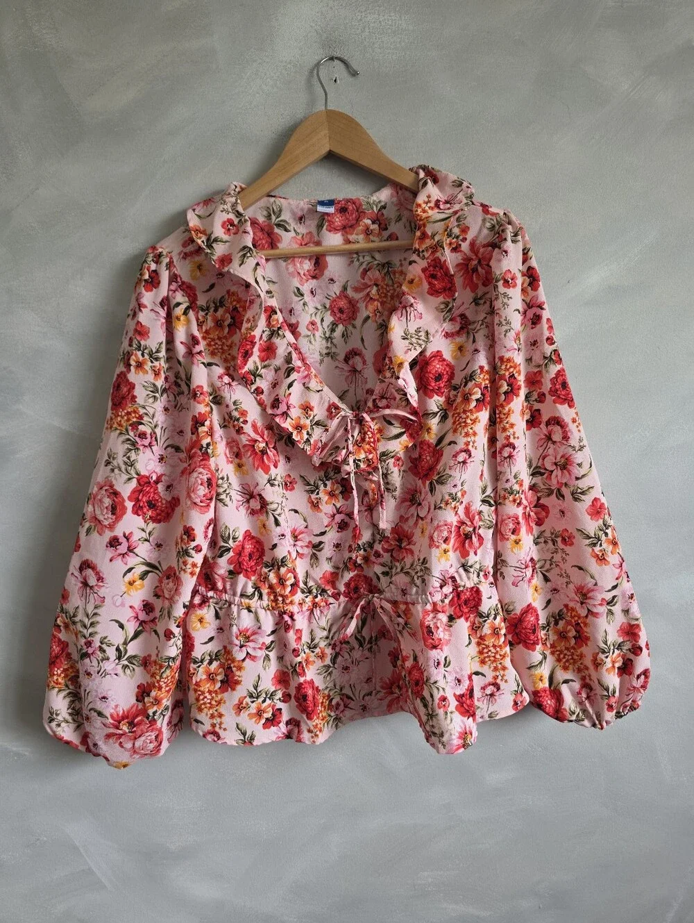 Old Navy Womens Flowy Floral Puff Sleeve Blouse NWT Sz XL